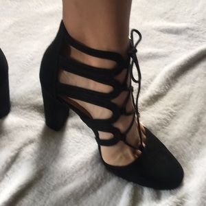 Black lace up heels- Christian Soriano